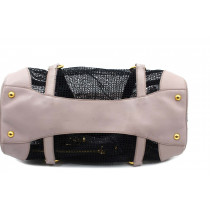 Miu Miu Perforated Canvas Shopping Black