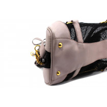 Miu Miu Perforated Canvas Shopping Black