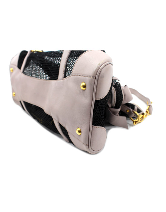 Miu Miu Shopping Tela Perforated Schwarz