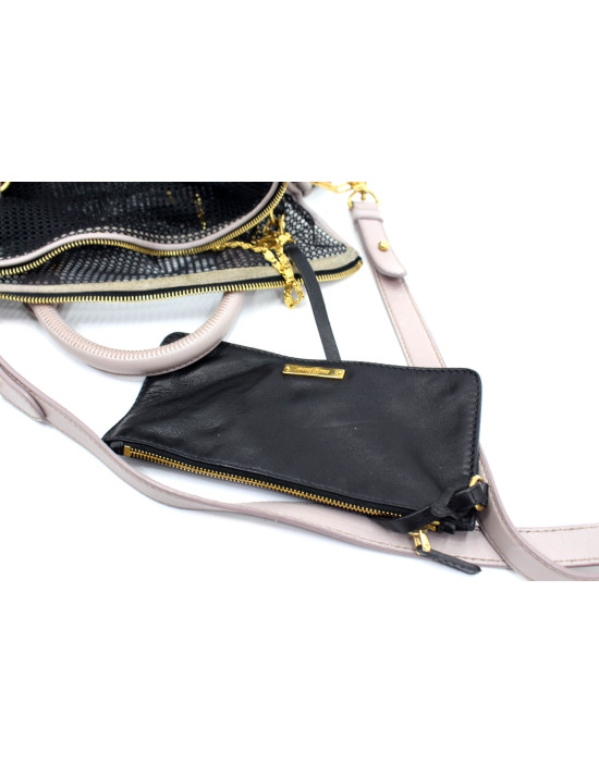 Miu Miu Perforated Canvas Shopping Black