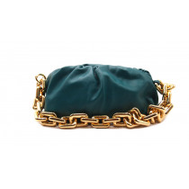 Bottega Veneta Chain Pouch Pelle Petrolio