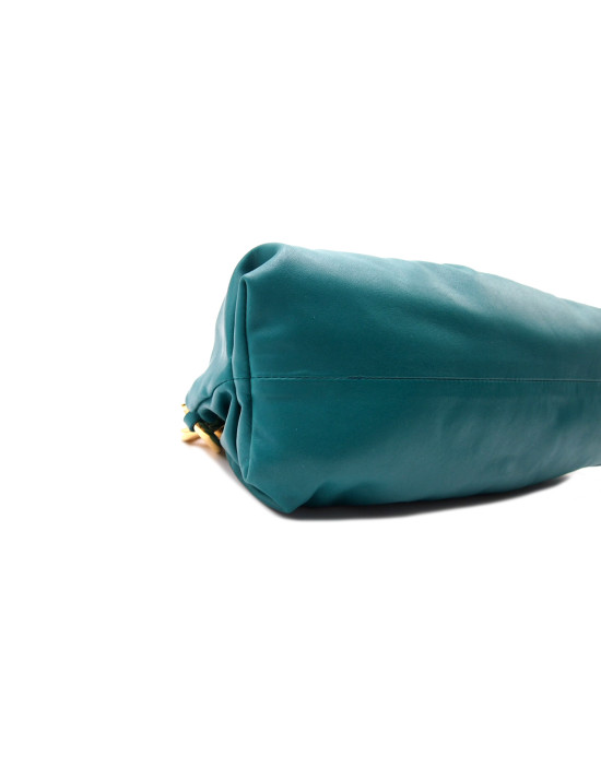 Bottega Veneta Chain Pouch Pelle Petrolio