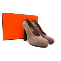 Hermes Decollete Suede Tortora