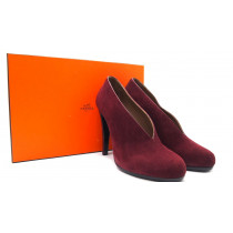 Hermes Decollete Suede Bordeaux