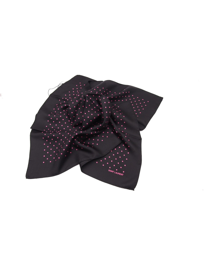 Saint Laurent Foulard Seta Nera