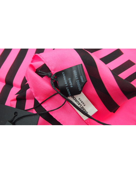 Saint Laurent Foulard Seta Rosa