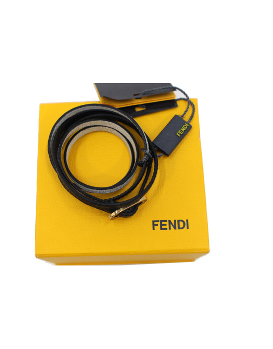 Fendi Bracciale Pelle Nera
