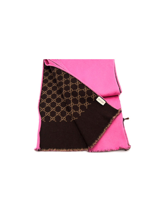 Gucci Sciarpa Lana e Seta Rosa