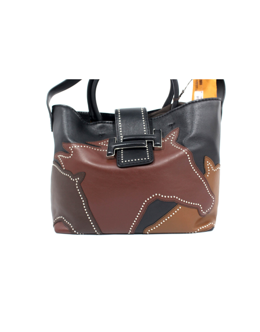 Tod's Shopping Pelle Nero e Marrone