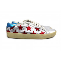 Saint Laurent Sneakers Pelle Argento