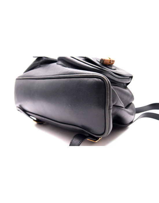 Gucci Zaino Bamboo Pelle Nero