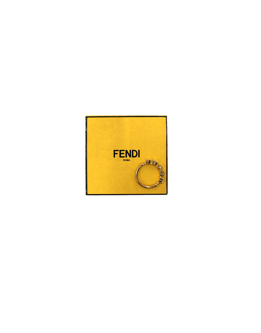 Fendi Anello Acciaio Placcato Oro