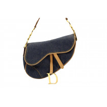 Dior Saddle Tela Denim Blu