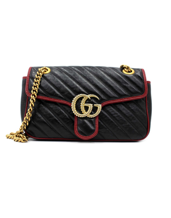 Gucci Marmont Pelle Nera Profili rossi