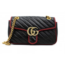 Gucci Marmont Pelle Nera Profili rossi