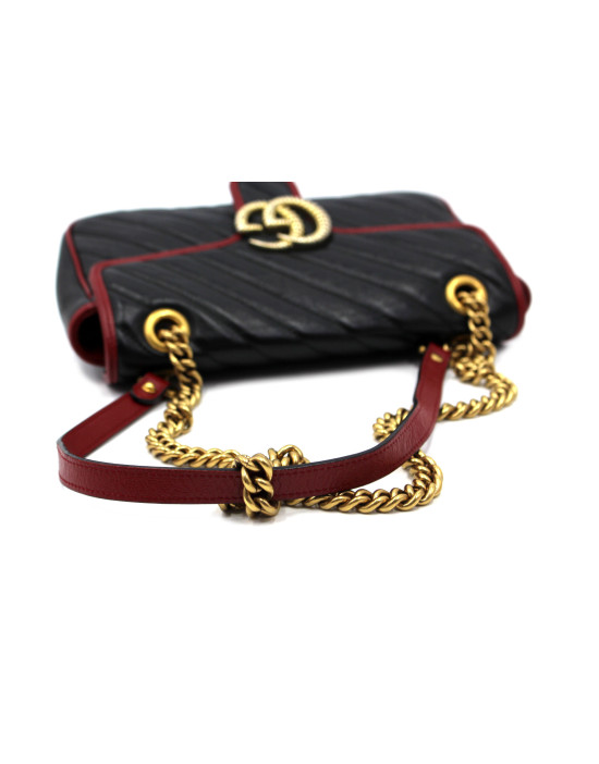 Gucci Marmont Pelle Nera Profili rossi