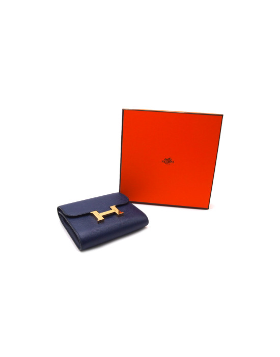 Hermes Portafoglio Pelle Blu