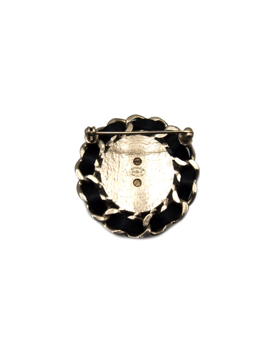 Chanel Spilla Pelle Nera
