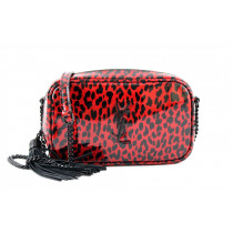 Saint Laurent Tracolla Animalier PVC Rosso e Nero