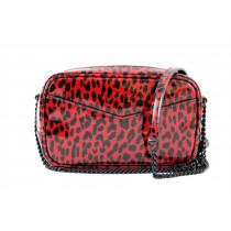 Saint Laurent Tracolla Animalier PVC Rosso e Nero