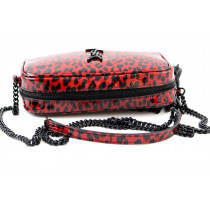 Saint Laurent Tracolla Animalier PVC Rosso e Nero