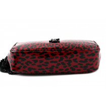 Saint Laurent Tracolla Animalier PVC Rosso e Nero