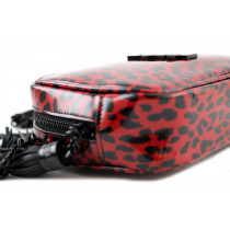 Saint Laurent Tracolla Animalier PVC Rosso e Nero