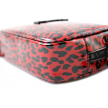 Saint Laurent Tracolla Animalier PVC Rosso e Nero