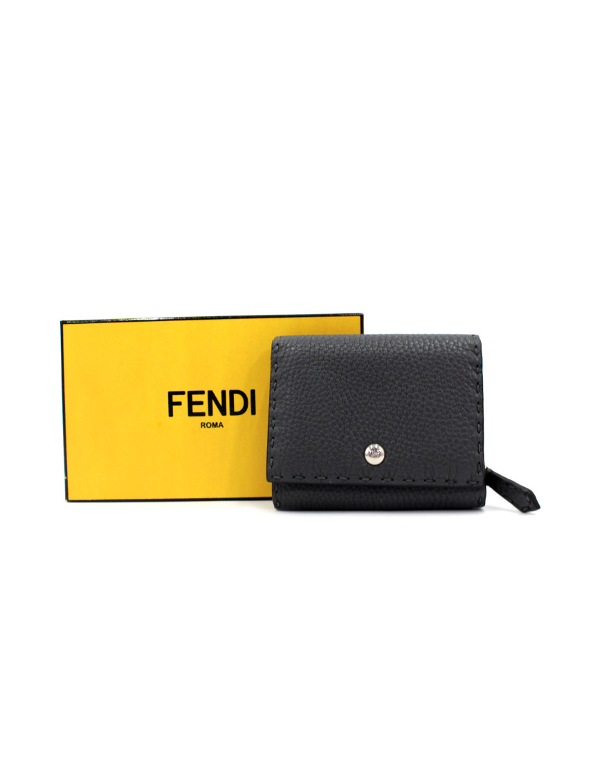 Fendi Portafoglio Selleria Pelle Antracite