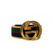 Gucci Cintura Pelle e Tela Web