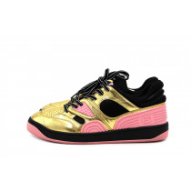 Gucci Sneakers Pelle Oro e Rosa