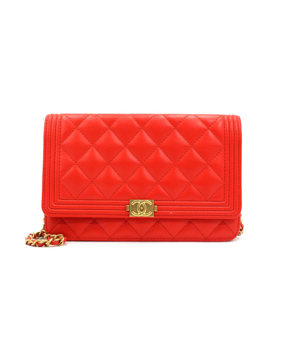 Chanel Boy Wallet Pelle Rossa
