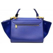 Celine Indigo Trapeze Small Pelle Bluette