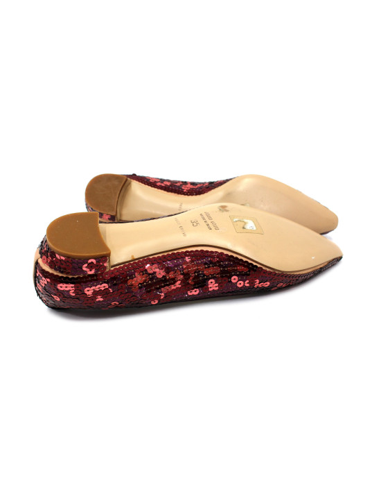 Miu Miu Ballerine Paillettes Bordeaux