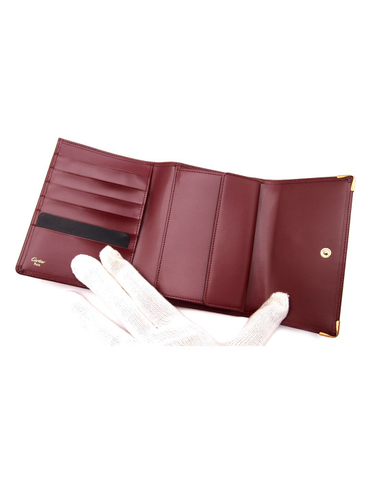 Cartier Portafoglio Pelle Bordeaux