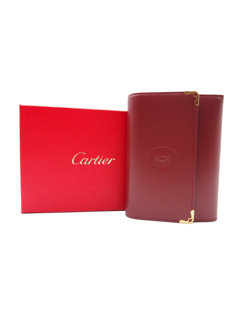 Cartier Portafoglio Pelle Bordeaux