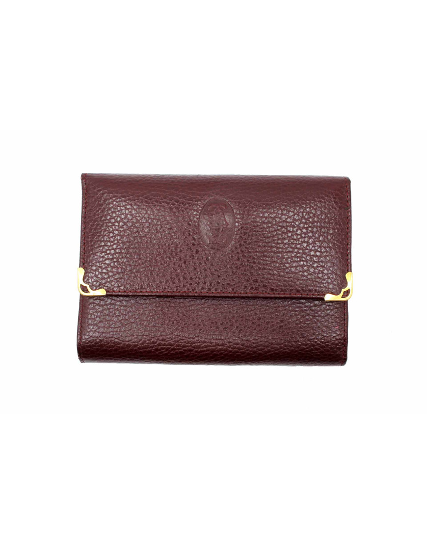 Cartier Portafoglio Pelle Bordeaux