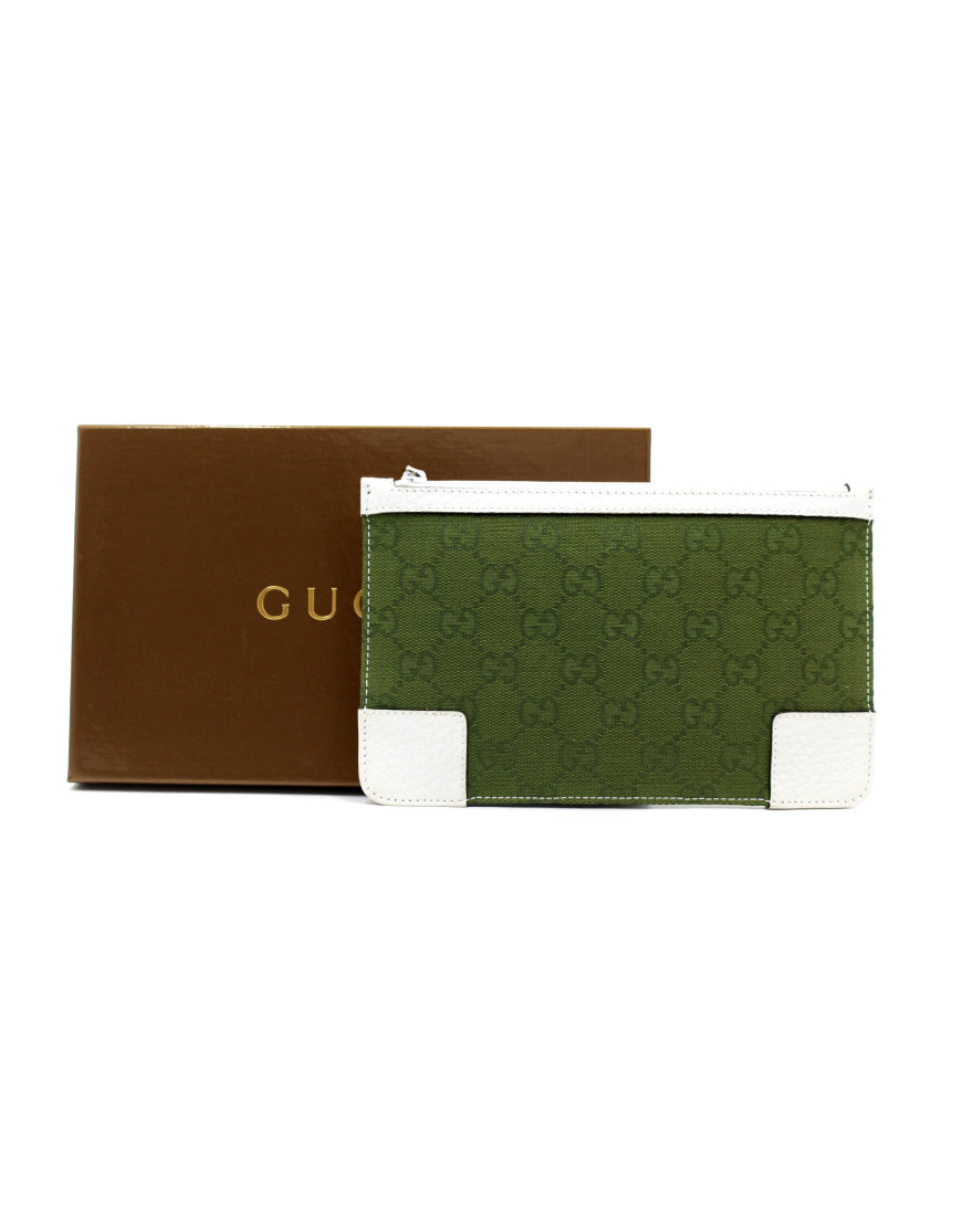 Gucci Portadocumenti Vintage Tela Verde