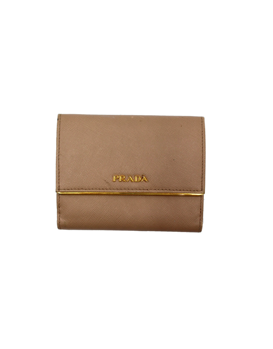 Prada Portafoglio Pelle Beige