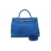 Hermes Kelly 35 Pelle Blu