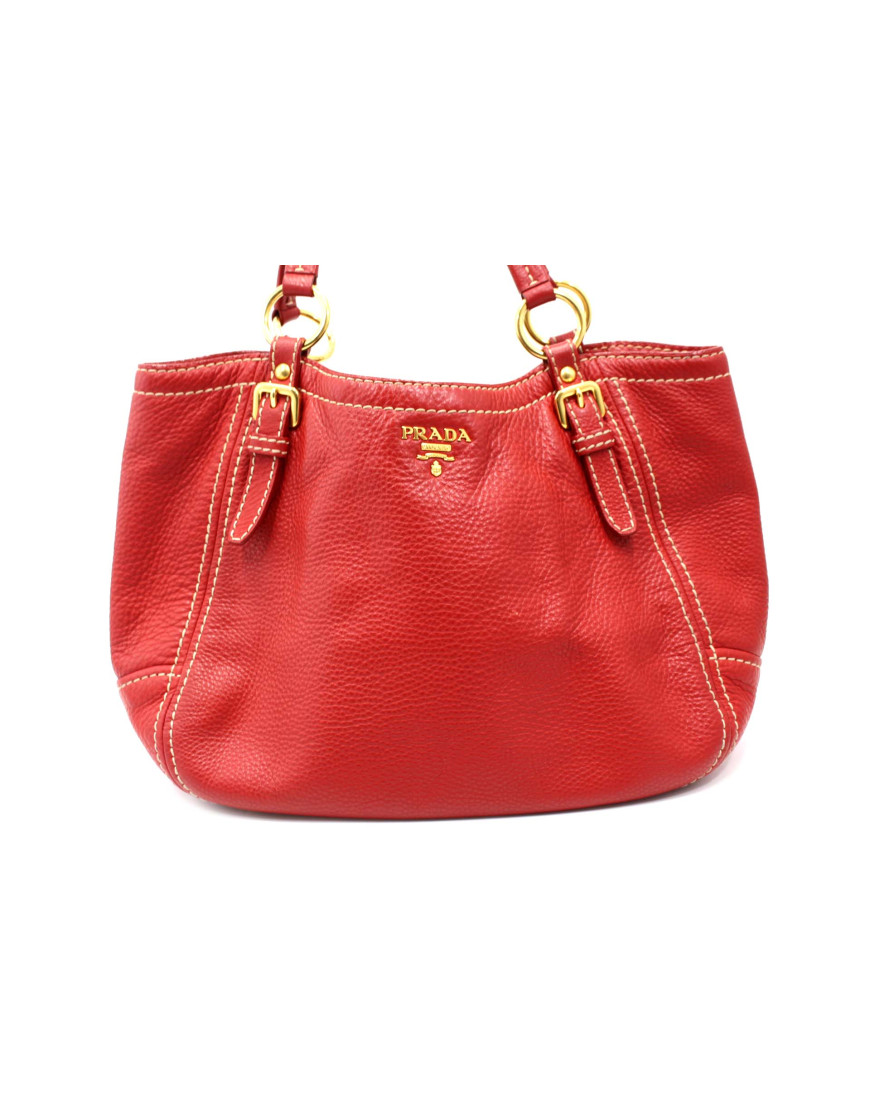 Prada Shopping Pelle Rossa