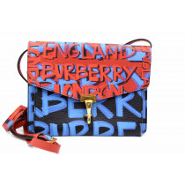 Burberry Graffiti Banner Rotes und Blaues Leder
