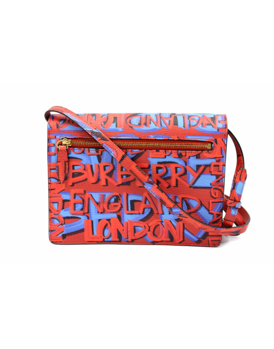 Burberry Graffiti Banner Rotes und Blaues Leder
