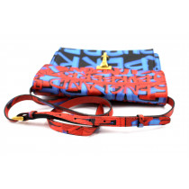 Burberry Graffiti Banner Rotes und Blaues Leder