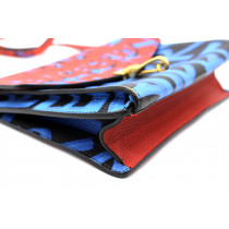 Burberry Graffiti Banner Red and Blue Leather