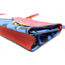 Burberry Graffiti Banner Red and Blue Leather