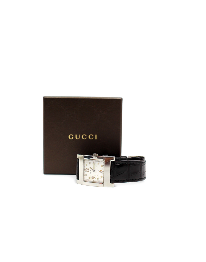 Gucci Orologio Dial 7700 Pelle Nera