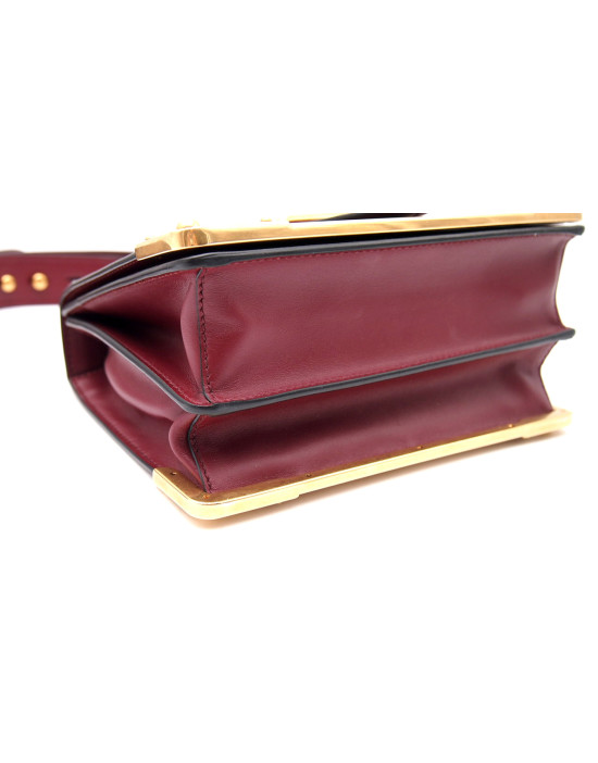 Prada Cahier Pelle Saffiano Bordeaux