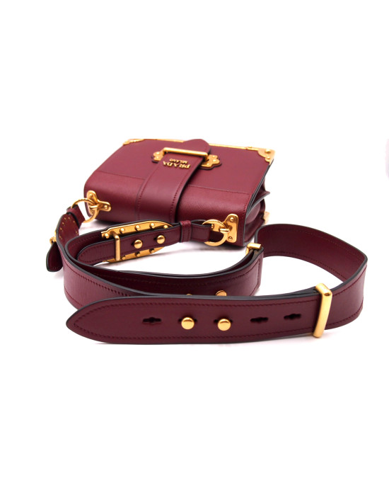 Prada Cahier Pelle Saffiano Bordeaux