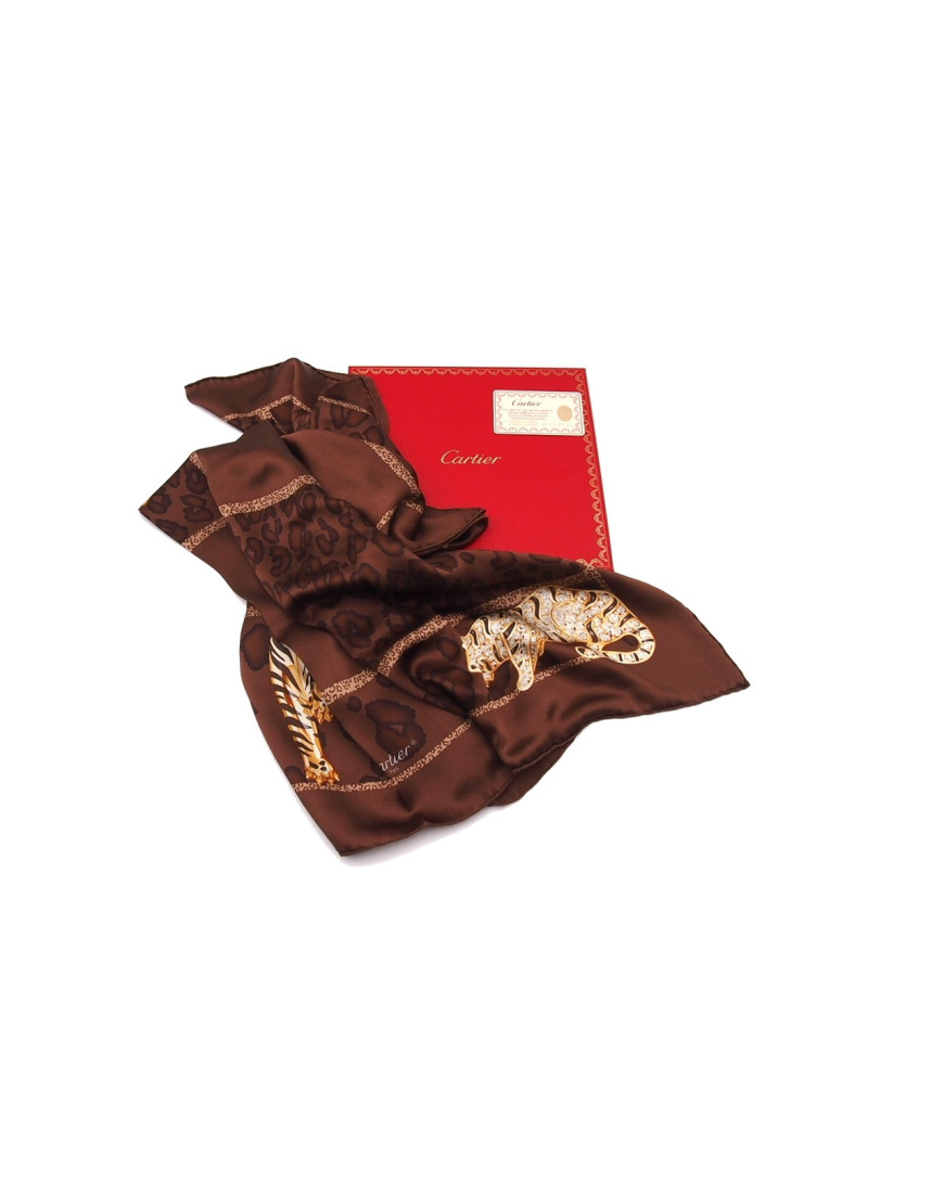 Cartier Foulard Seta Marrone